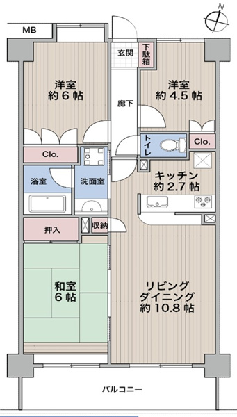 【エクレール豊春Ⅲ　中古マンションの間取り】