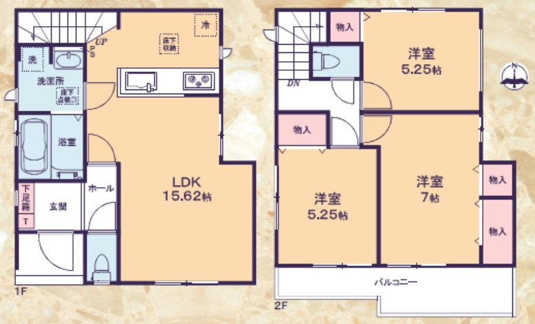 C号棟間取図　敷地面積121.18？　建物面積79.90？