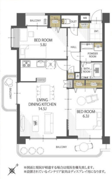 アンピールやよい坂の間取り