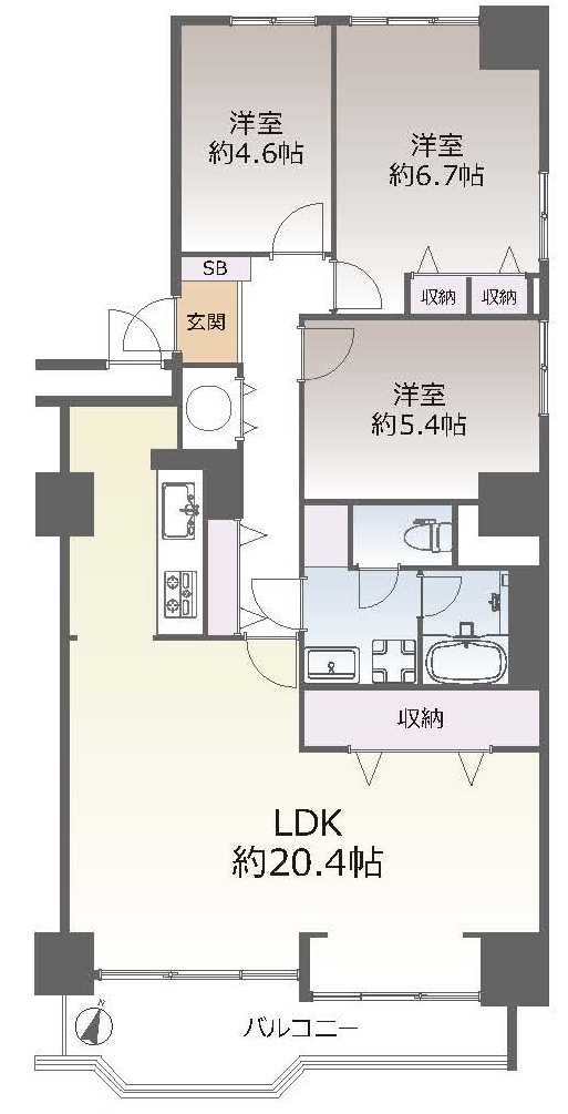 87．96？　3LDK　アフターサービス保証付きの全面リフォーム済物件です　即ご入居いただけます