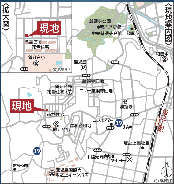 現地案内図です。