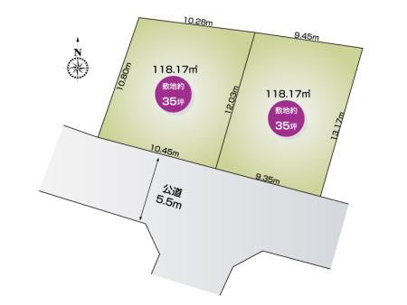 久喜市葛梅（全2区画）全体配置図