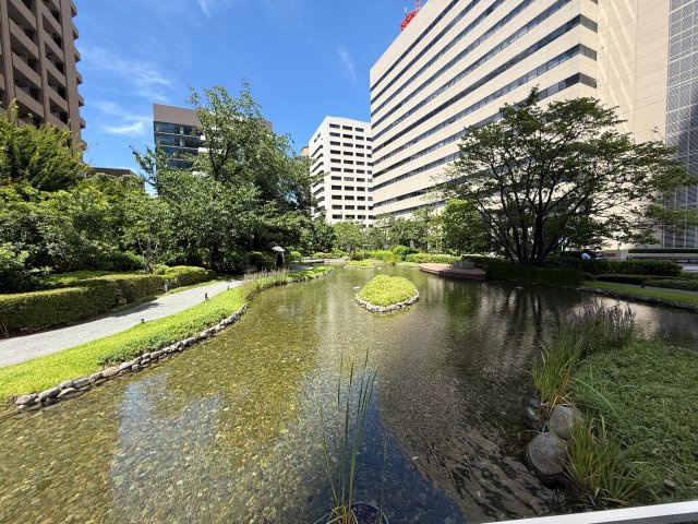 【周辺】マンションの周りには、庭園のような、大きな水盤がございます！