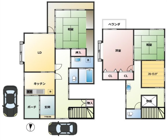 【牡丹山3　中古戸建の間取り】