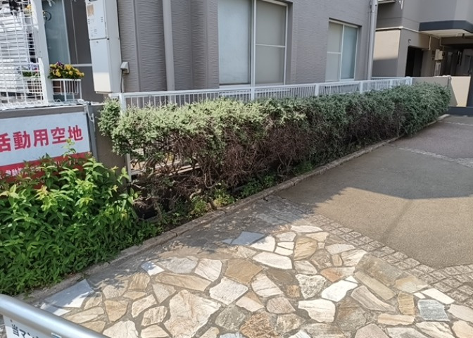 中庭（パティオ）とは、一つの建築物の内部に設けられた、壁などで囲われている庭のことを指します。コの字型、ロの字型が主流ですが、L字型の中庭もあります。最近では、インテリア性の高さからも人気があります。