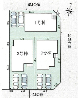 3号棟　全居室に収納がある3LDK・WIC・パントリー！キッチン・洗面・浴室がまとまった水回り動線で、家事の移動もスムーズです！駐車スペース2台可(車種による)！