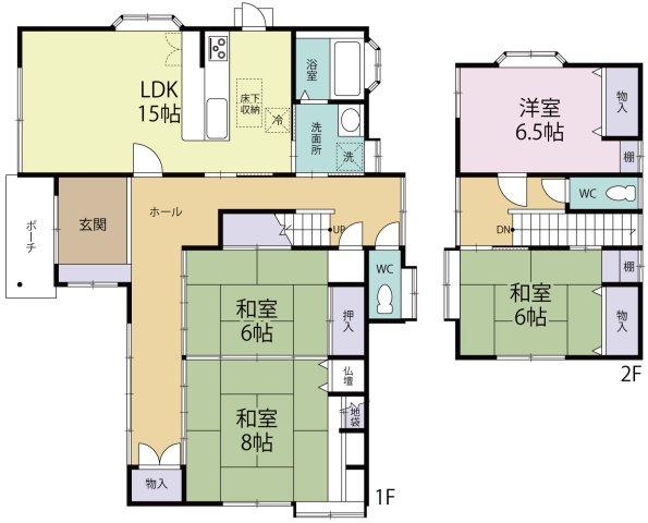 【東区粟山4丁目 中古戸建の間取り】