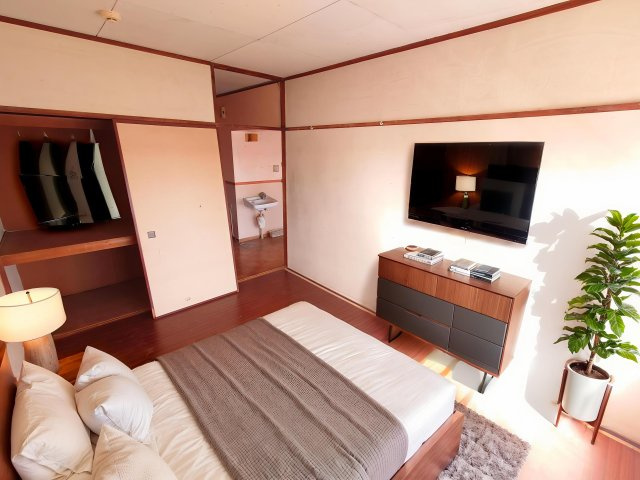 和室6帖、家具配置例（バーチャルステージングのため家具付き販売ではありません。）