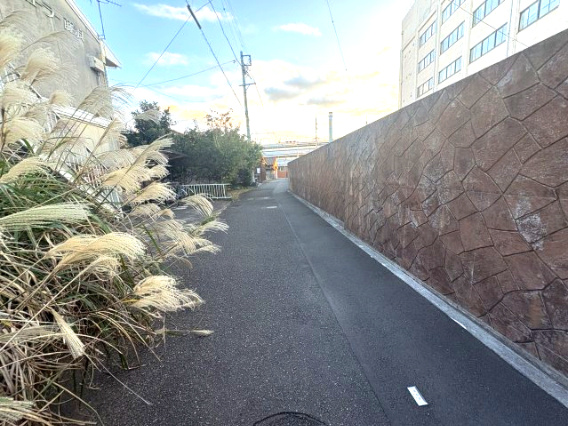 西側の接道。幅員2.4ｍ。