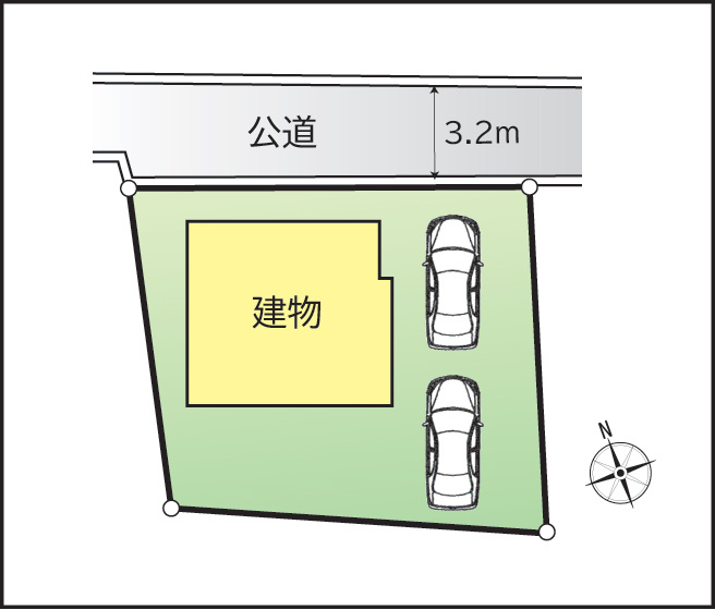 敷地面積44.68坪　カースペース2台分・お庭付き