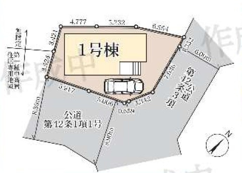 開放感あふれる北東・南東角地。駐車スペース1台可(車種による)。教育・商業施設が整った閑静な住宅街。