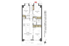 日野市旭が丘の中古マンションの間取り