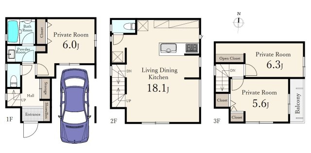 ―建物参考プランございます―　建物面積89.64？　3階建　3LDK　建物参考価格2600万円　■土地ご購入の際のご参考にお役立てください　■建物プランの作成・ご相談・ハウスメーカーのご紹介も可能です