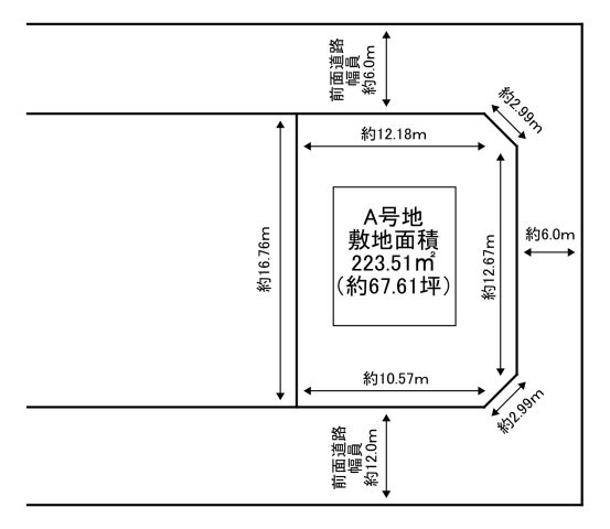 陽当たり・通風ともに良好な三方接道区画です。