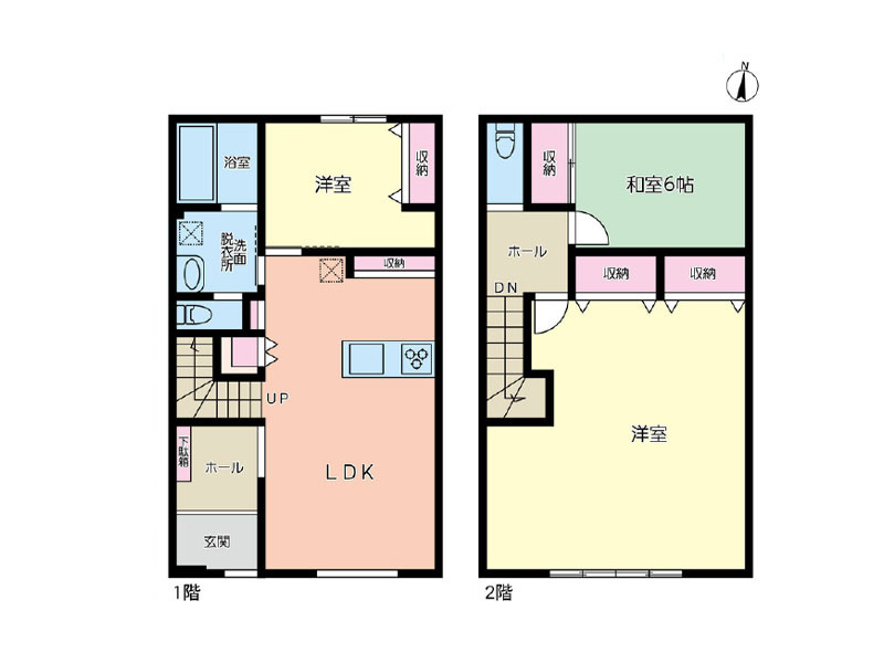 リビングイン階段と対面式キッチン採用でご家族の仲が自然と深まる住まい。※図面を基に作成しています。現況と異なる場合は現況を優先いたします。