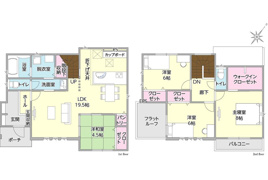 宇部市大字東岐波の新築戸建ての間取り