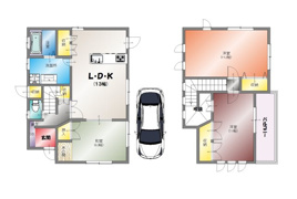 長岡京市高台３丁目の間取り