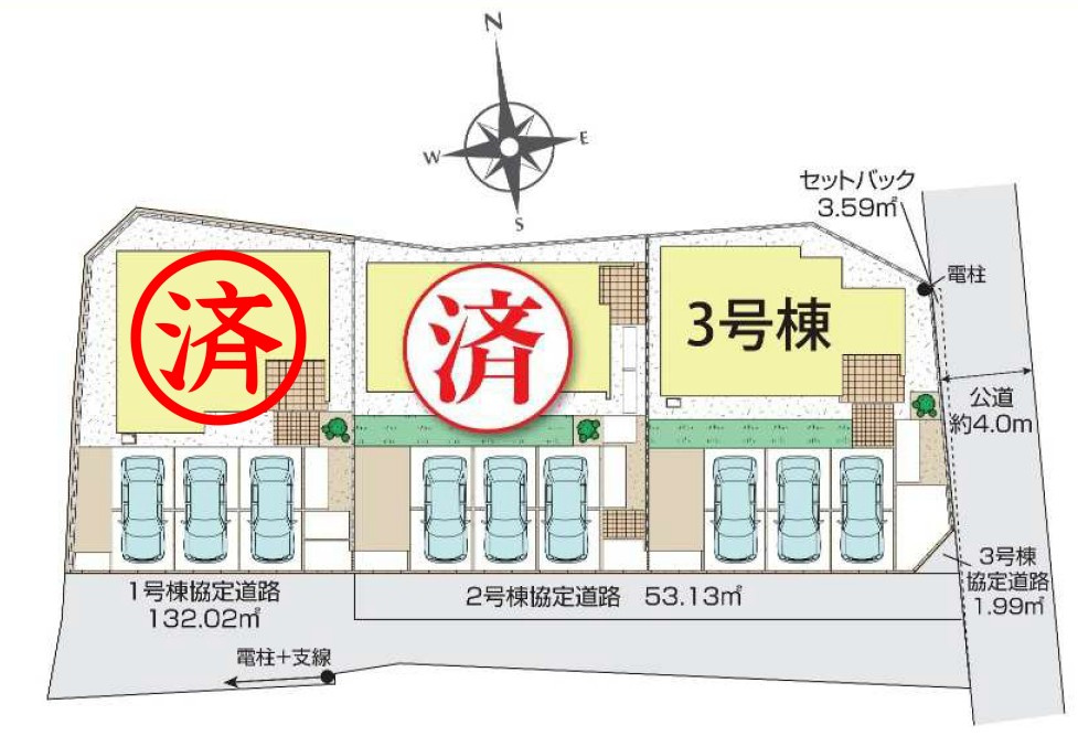 並列駐車3台可能♪