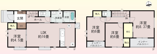【 新築戸建 渋川市石原348番の間取り】