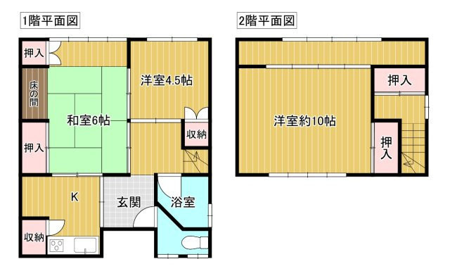 右側の物件の間取りです