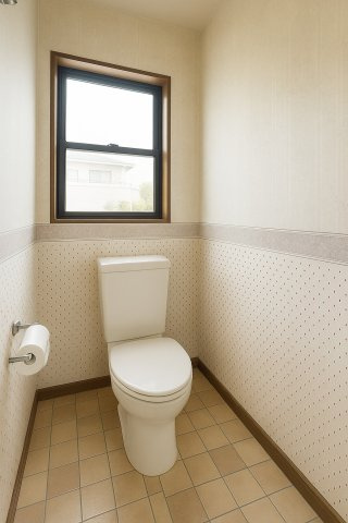 落ち着いた色調のトイレです