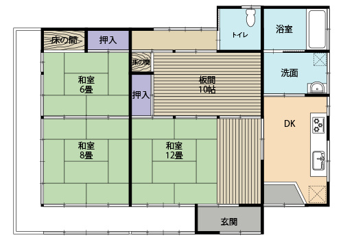 全居室6帖以上の広々とした間取りの4ＤＫ！