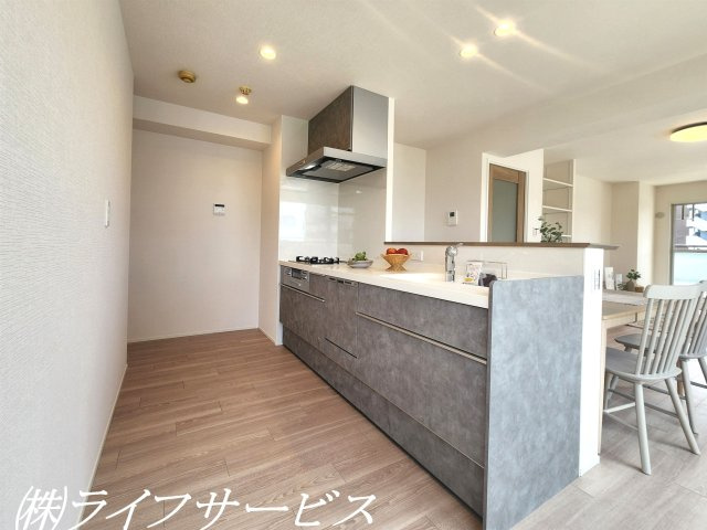 システムキッチン／オープンタイプのカウンターキッチン！食洗機、浄水器付の機能的なキッチンです！