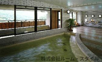 温泉大浴場。雄大なパノラマを眺めながら、至福の時間を存分に堪能。