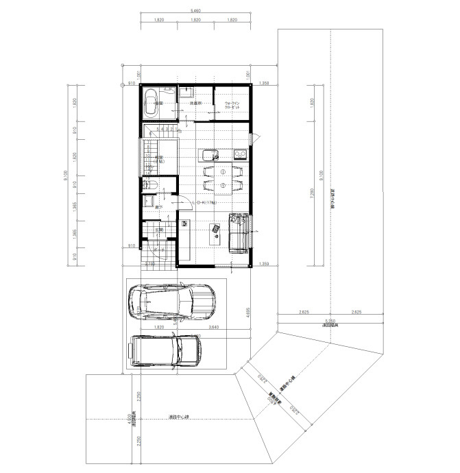 ■参考プラン：アキュラホーム（建物面積93.57m2）　家族の時間が増えるゆとりのある間取り設計です。