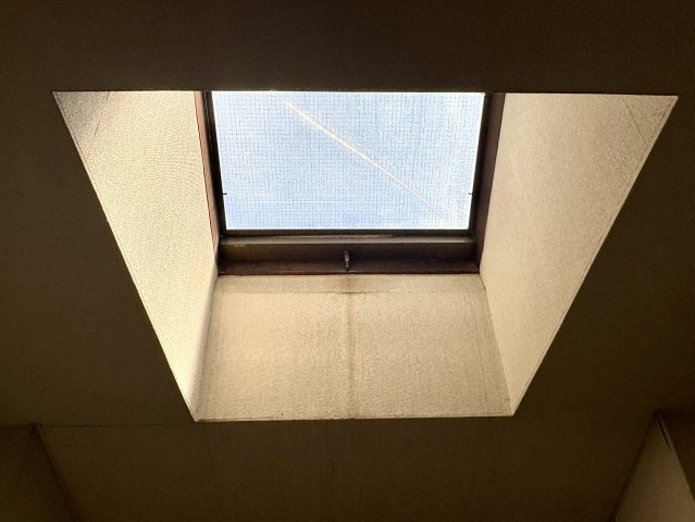 天窓から自然光が差し込み、明るく開放感のある空間です。