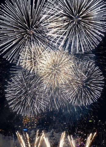 【眺望】北側のバルコニーからの眺望☆淀川の花火大会☆