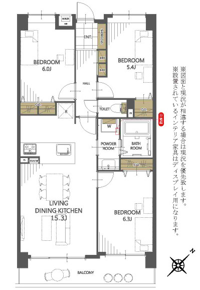 南東向きのバルコニーからはリビング・寝室共に心地よい光が入ってきます。風通しの良さは洗濯物にも嬉しいですね◎