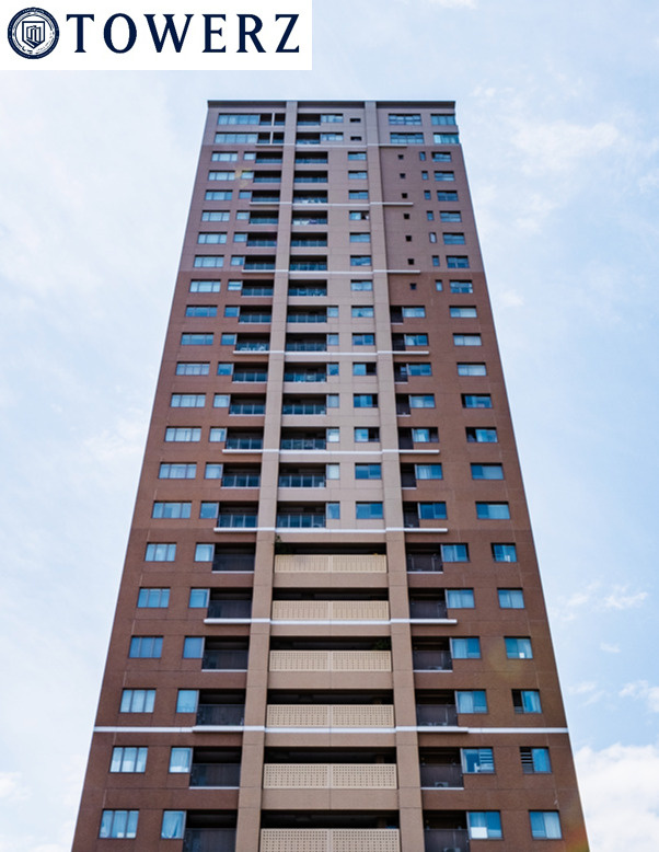 【外観】地上28階建て、総戸数101戸の高層タワーマンション！ロマンチックなブラウンの外観！