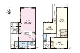 広島市中区吉島西２丁目　新築一戸建ての間取り