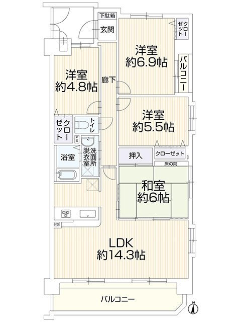 間取図　※図面と現況が異なる場合は現況優先といたします。