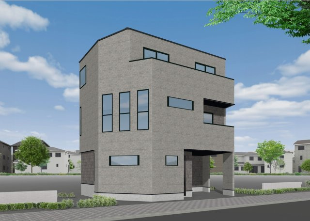 モダンで落ち着いたグレーの外壁が目を引く、洗練された3階建の新築住戸。大切な愛車を雨風から守る車庫を完備しています。複数配置された窓からは陽光が差し込み、日々の暮らしを明るく照らしてくれます♪