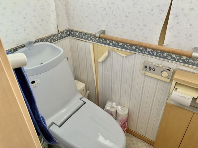 落ち着いた色調のトイレです