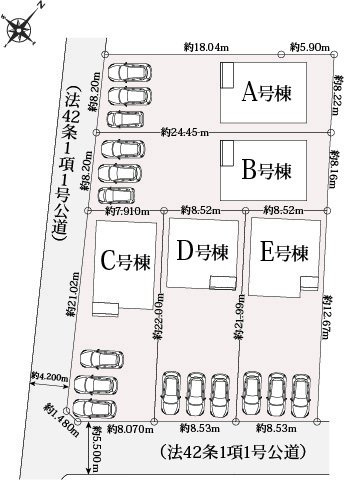 B号棟の区画図です