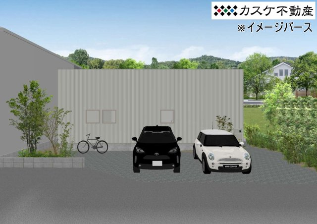 ◆参考プラン外観パース◆　北側接道でLDKが道路から見えづらくプライバシーが守れる設計です