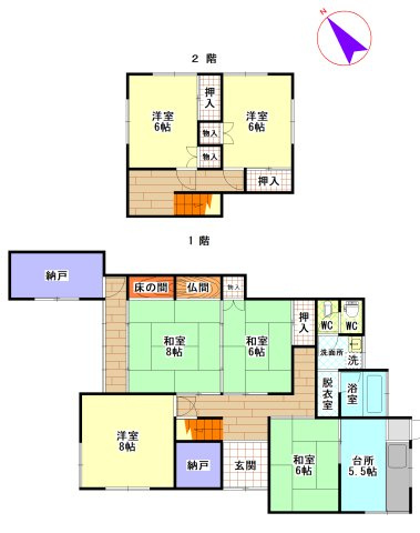 【高山市三福寺町の中古戸建ての間取り】