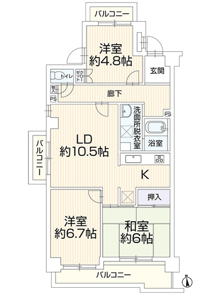 【ユニーブル千種東 中古マンションの間取り】