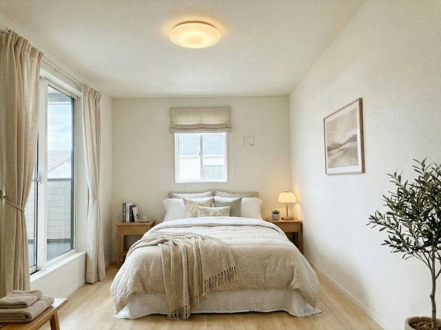 【洋室】　窓が大きく明るい印象の洋室。収納付きで片付けしやすい。※画像はイメージです