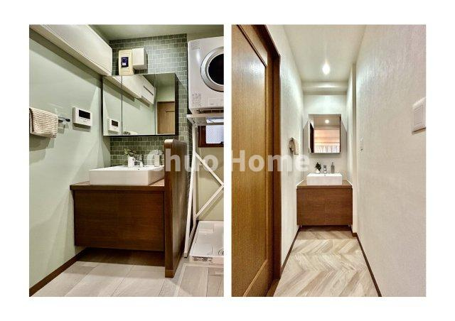 洗面化粧台は、1Fの洗面所と、2階のトイレ横にそれぞれ設置