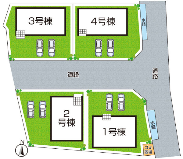 【紀の川市尾崎　第2期　新築一戸建ての区画図】