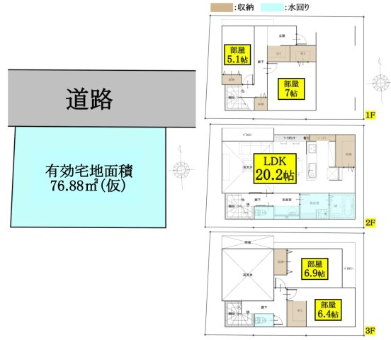 土地図＋建物プラン例