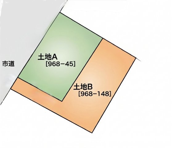 ABの区画に合計2筆2棟です。