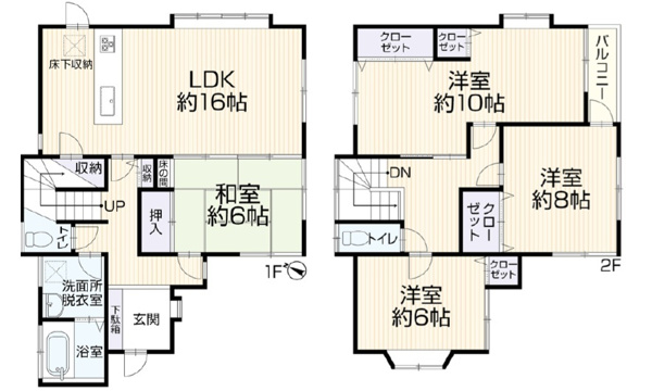 【東広島市黒瀬桜が丘１丁目　中古一戸建ての間取り】