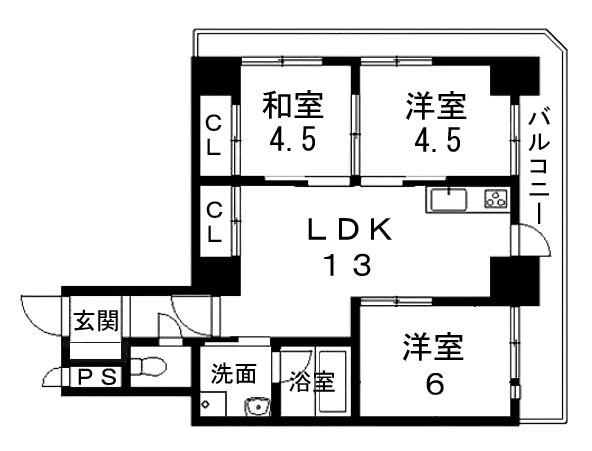パレジット五条の間取り