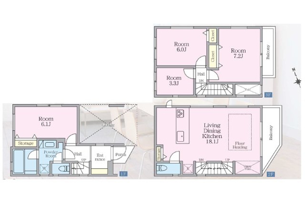 【JR南武線「武蔵中原」新築戸建の間取り】