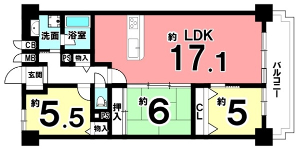 香里ヶ丘グランドハイツの間取り